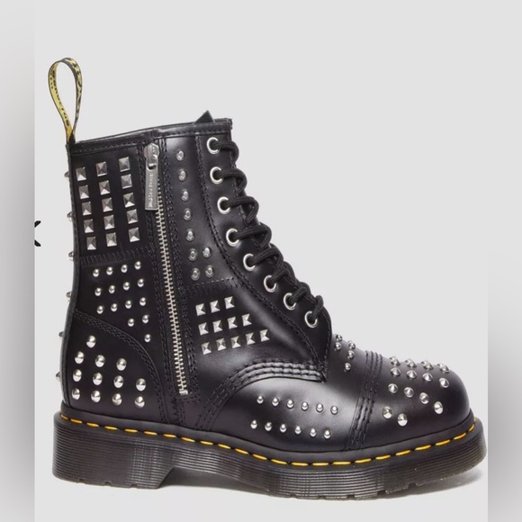 DR MARTENS 1460 STUDDED ZIP ATLAS LEATHER LACE UP - Picture 4 of 16